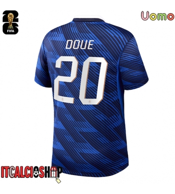 Francia Desire Doue #20 Prima Maglia Mondiali 2026 Manica Corta